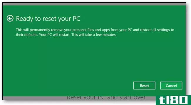 如何在windows 8或10中使用刷新和重置轻松地重新安装电脑