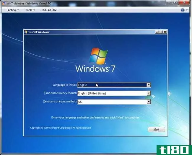 初学者：如何使用虚拟pc将Windows7安装到虚拟机中
