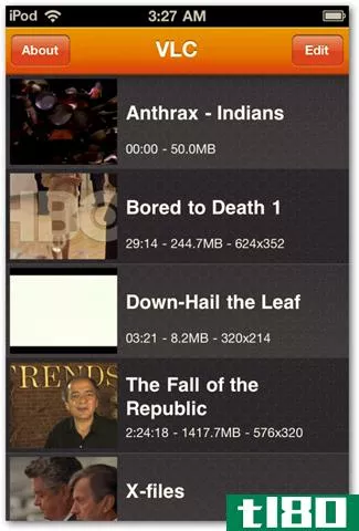 用ipod和iphone的vlc几乎可以观看任何类型的视频文件