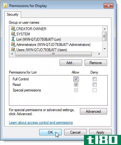 在Windows7中取得注册表项的所有权