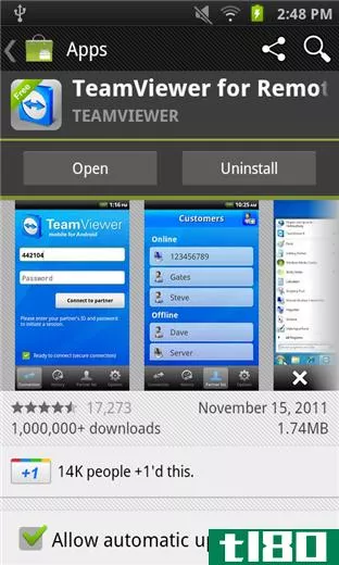 使用teamviewer for android和iphone在路**问桌面