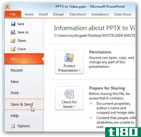 将powerpoint 2010演示文稿转换为视频