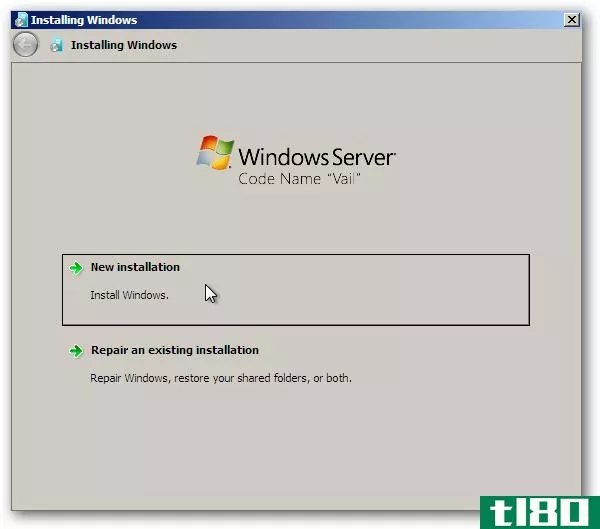 屏幕截图教程：windows home server beta“vail”安装过程