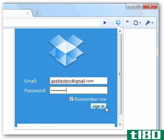 在谷歌浏览器中快速访问你的dropbox