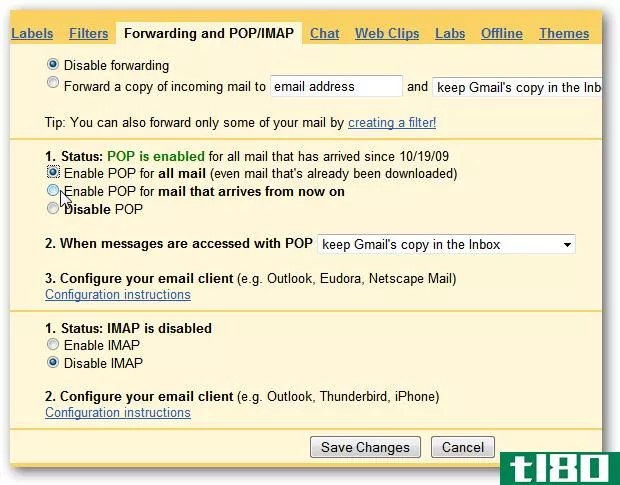 使用pop将您的gmail帐户添加到outlook2010