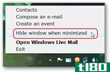 在windows 7中将windows live mail最小化到系统托盘