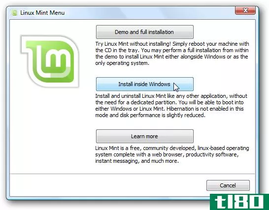 在windows计算机或上网本上安装linux mint