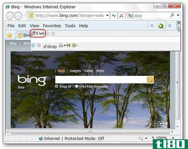 将internet explorer拆分为两个窗格