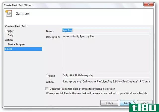 计划synctoy在windows 7中使用任务计划程序自动运行
