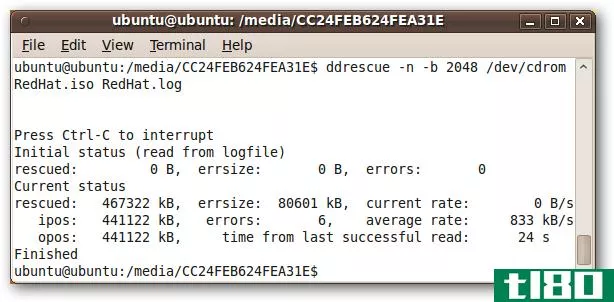 用ubuntu live光盘解救损坏的旧光盘