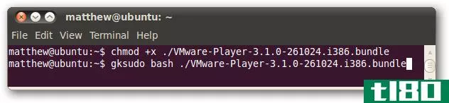 使用vmware player在ubuntu中运行windows