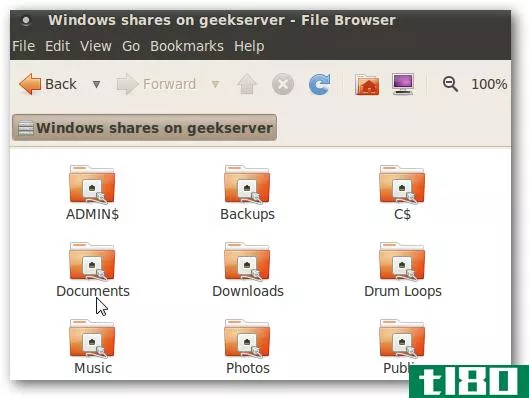 从网络上的ubuntu计算机访问windows home server