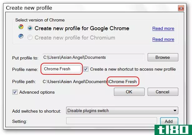 在google chrome中创建和备份多个配置文件