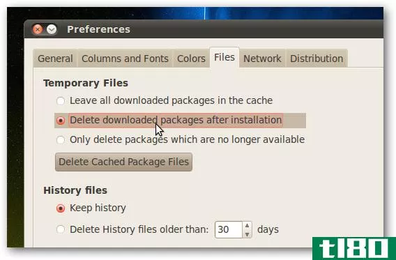 如何在ubuntulinux上通过删除缓存的包文件来释放大量的磁盘空间