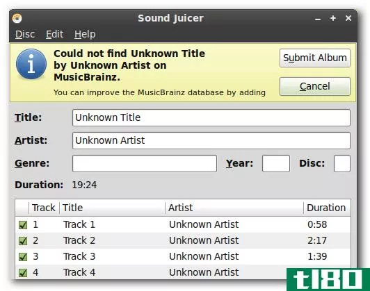 使用sound Juice在linux中翻录音频CD