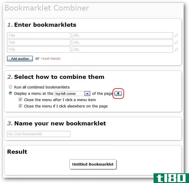 如何将多个bookmarklet组织和组合在一起