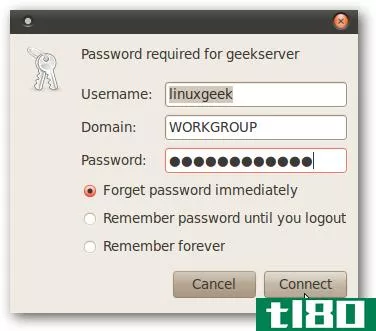 从网络上的ubuntu计算机访问windows home server