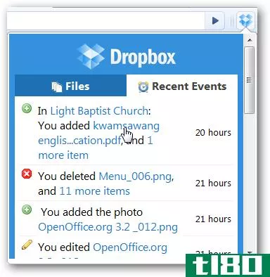 在谷歌浏览器中快速访问你的dropbox