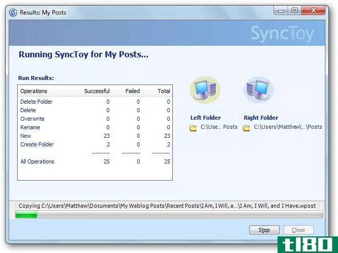 使用synctoy将任何文件夹同步到dropbox