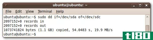 使用ubuntu live cd克隆硬盘