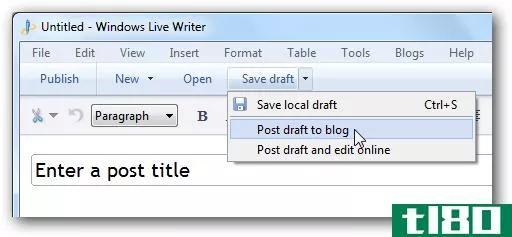 如何将“PostDraft to blog”按钮添加到windows live writer beta