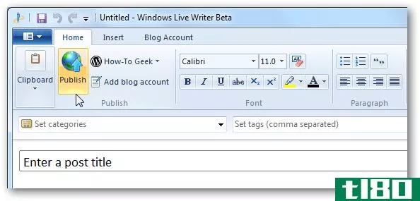 如何将“PostDraft to blog”按钮添加到windows live writer beta