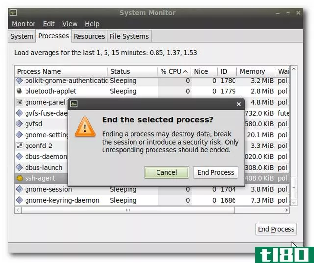 在linux中，对任务管理器使用ctrl+alt+del可以轻松终止任务
