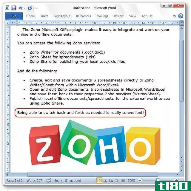 整合ms office和您的zoho online帐户