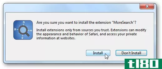 只需单击一下，即可为苹果的safari浏览器添加扩展