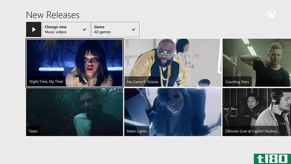 xbox one的xbox音乐应用程序现在可以访问超过92000个音乐视频