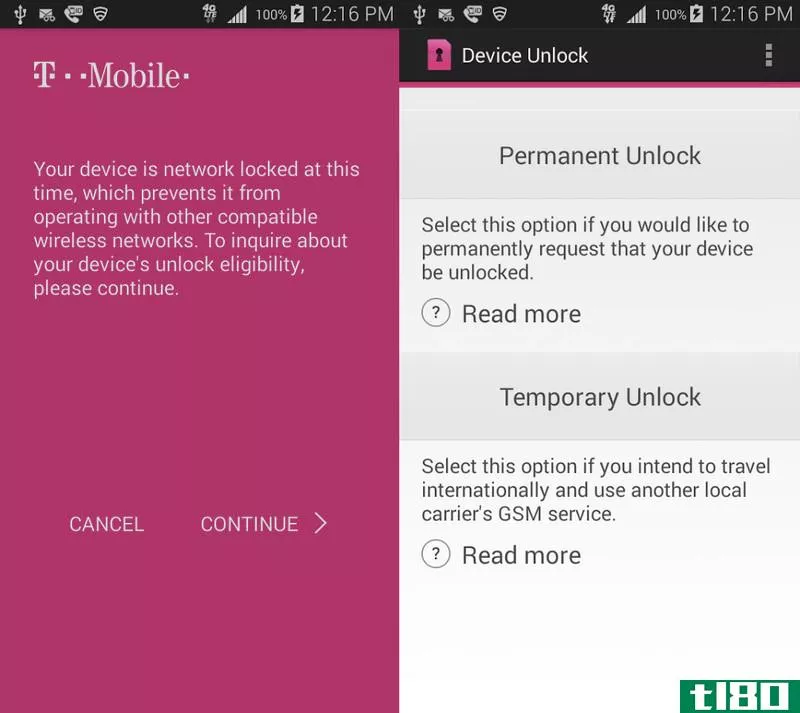 t-mobile有一个新的应用程序，你可以通过轻触解锁**