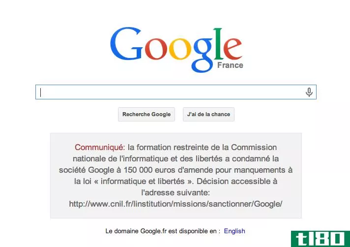 谷歌法国公司被迫通知访问者€15万隐私政策罚款