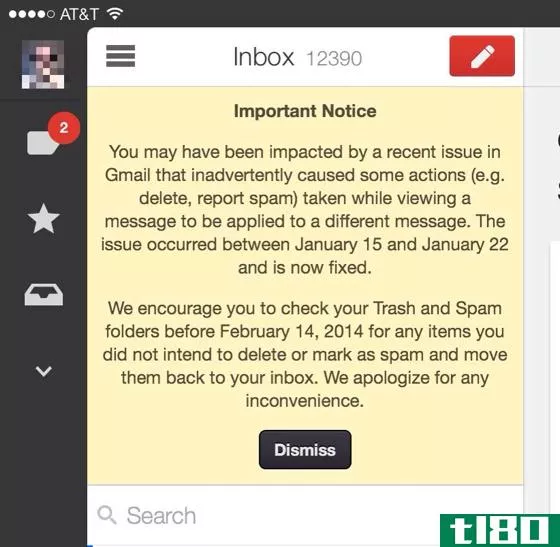 gmail的漏洞使得一些用户不小心删除了电子邮件