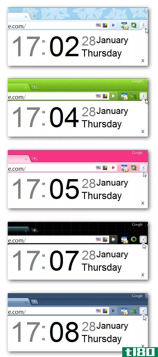 隐藏任务栏时在chrome中查看时间和日期