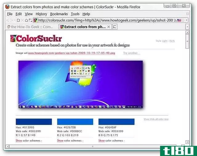 在firefox或您喜爱的浏览器中轻松找到配色方案