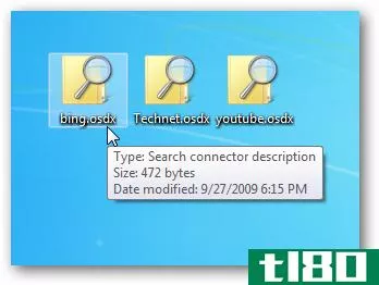 在windows 7中使用搜索连接器从桌面搜索网站