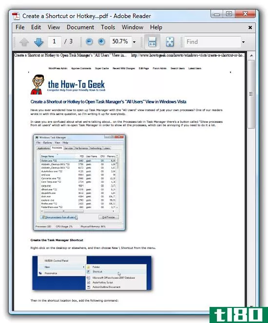 如何在windows vista上打印到pdf文件