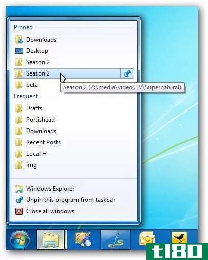 修正了当固定的跳转列表项在Windows7中被卡住时