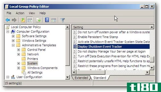 如何在WindowsServer2008中删除关机事件跟踪程序