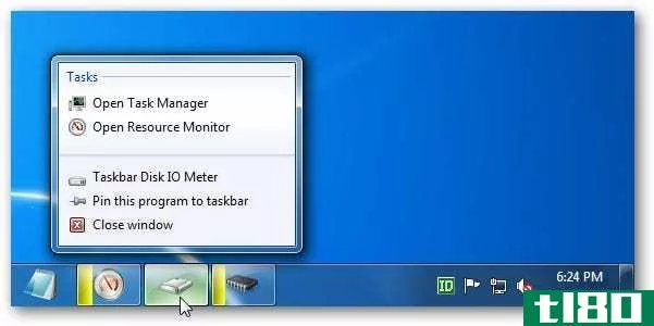 用任务栏表监视Windows7中的cpu、内存和磁盘io