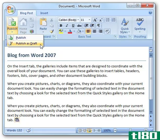 如何在word2010&2007中创建和发布博客文章