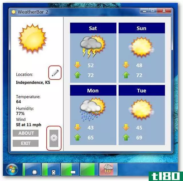 从Windows7任务栏监视天气