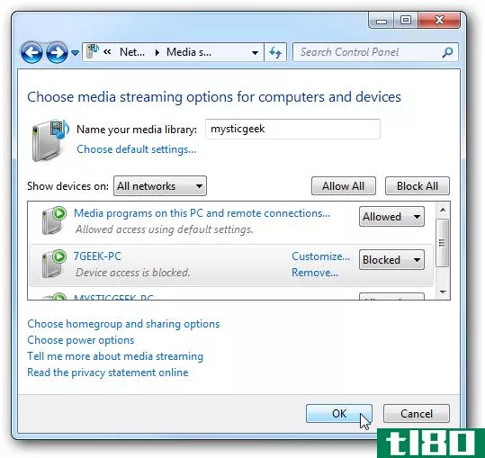 使用windows 7与家庭网络上的其他计算机共享数字媒体