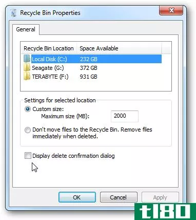 在Windows7中管理删除确认对话框