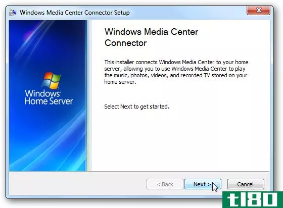 将windows media center连接器安装到windows home server