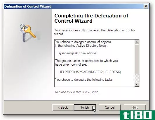 使用控制权委派向导在server 2008中分配权限