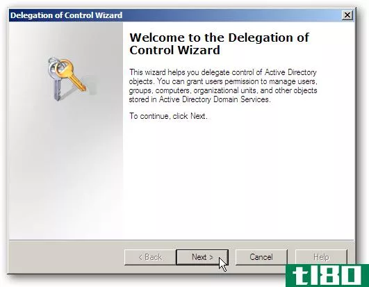 使用控制权委派向导在server 2008中分配权限