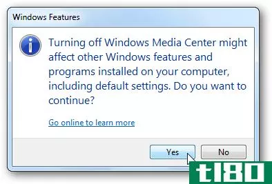 卸载、禁用或删除windows 7 media center