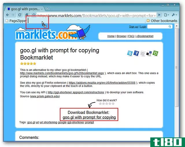 创建缩短的goo.gl公司您最喜爱的浏览器中的URL