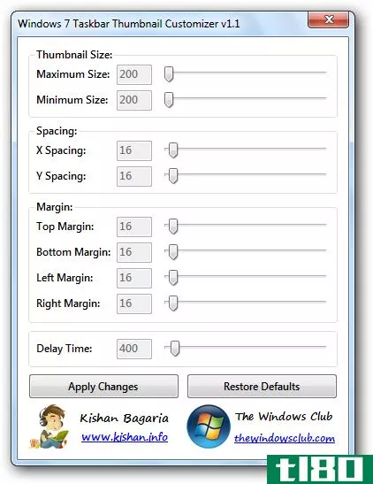 在Windows7中增加任务栏预览缩略图的大小